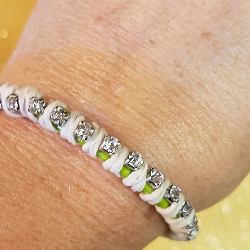Leather Rhinestone Bracelet - Picture 3 of 4
